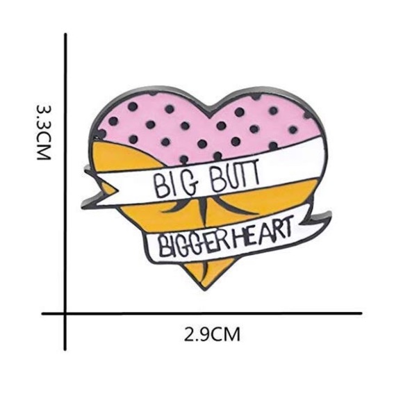 🆕NWOT Funny Heart Shaped Big Butt Pin Brooch - Picture 5 of 5